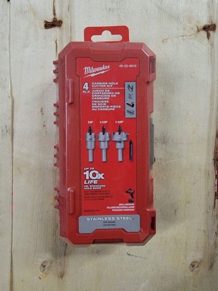 Milwaukee Carbide Hole Cutter Kit - 4 Piece - (49-22-8610)