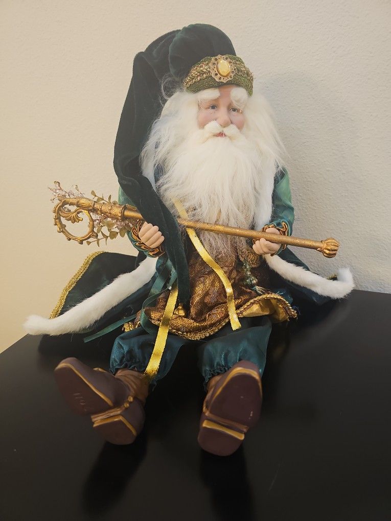 Green Seated Christmas Santa