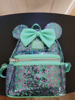Disney Parks Loungefly Minnie Sequin Mini Backpack