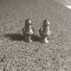 Antique Denmark Sterling Silver Salt & Pepper Shakers 2.25”