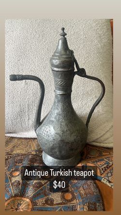 Antique Moroccan Turkish Silver Teapot