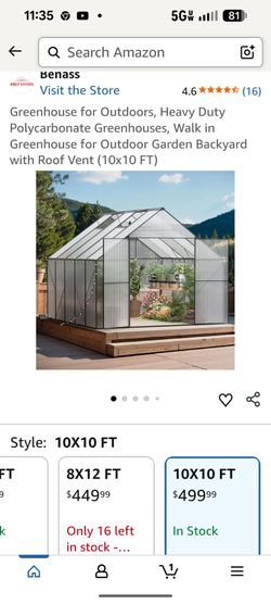 Greenhouse - Brand New 10x10, Aluminum Fram