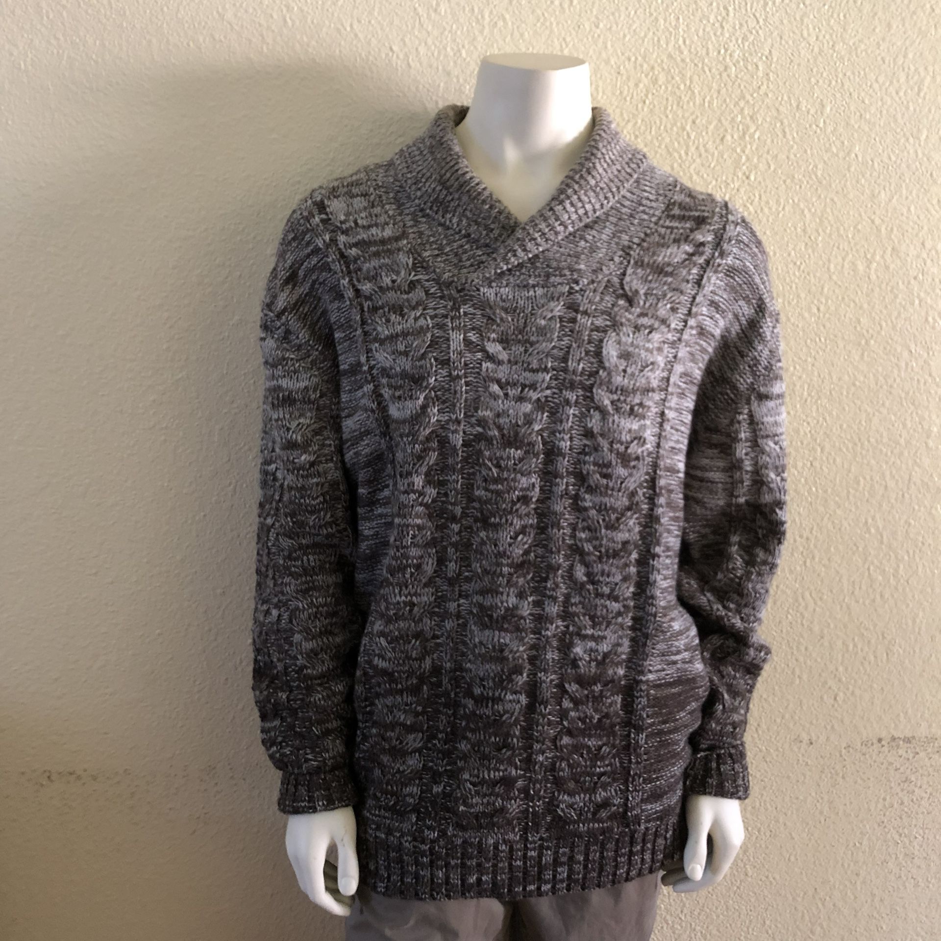 Park Slope shawl collar pullover sweater.