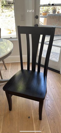 Bassett Black Wood Dining Chairs - 4 Available
