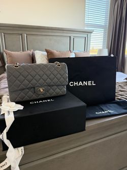 Authentic Chanel Flap Bag in Gray