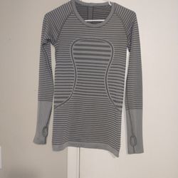 Lululemon Striped Long Sleeve Athletic Top size 6