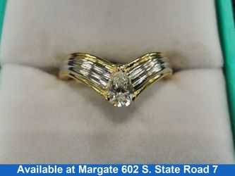 Women's Ring - Solitaire - Yellow Gold 18k (.750) 5.4 grams Size 7