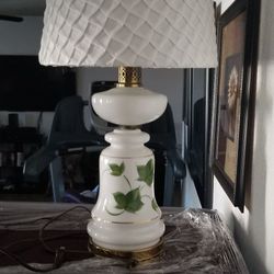 Elegant Table lamps With Painted Flowers And Gold Trim