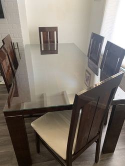 Rectangular Dining Table- Glass Top Like New