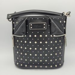 Alexander McQueen Legend Black and Silver Crossbody Bag with Studded Design