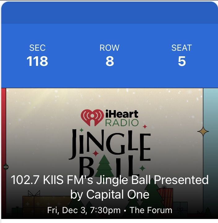 Kiis Fm Jingle Ball Tickets - Dec. 3rd 