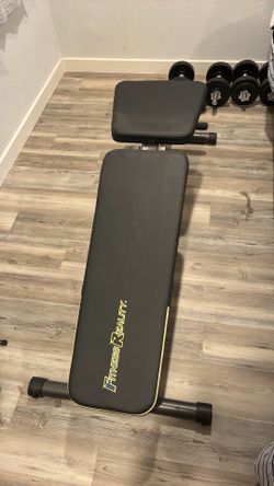 Weight bench and dumbbells