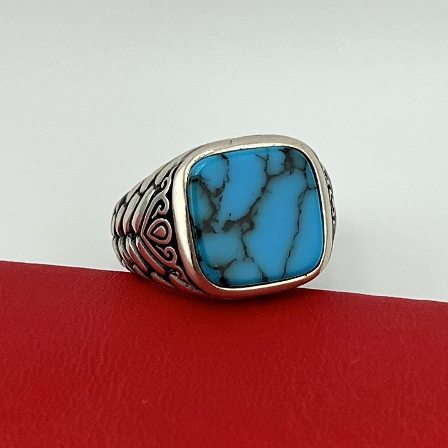 New Sterling Silver Men’s Turquoise Ring Size 11