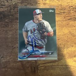 Mike Trout Autographed 2018 Topps Card Signed Angels 