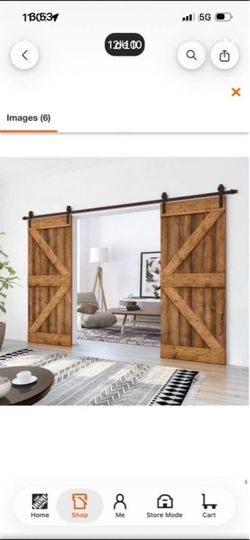 CALHOME K 64 in. x 84 in. Walnut Assembly Required Solid Knotty Wood Interior Double Sliding Barn Door with Hardware Kit
