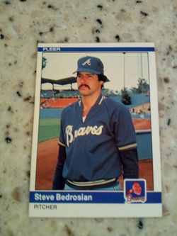 Vintage 1984 fleer baseball/ Steve bedrosian/ pitcher/ Atlanta braves/ card # 171