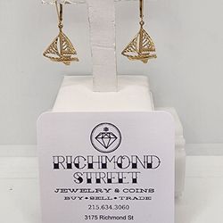 14k Gold Sailboat Earrings