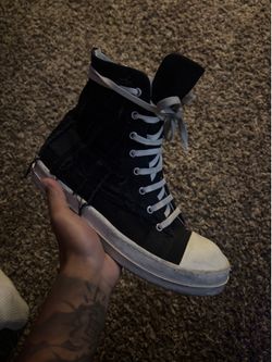 Rick Owen’s ramones high top distressed