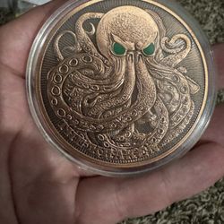 5 Oz Copper Round (The Kraken).
