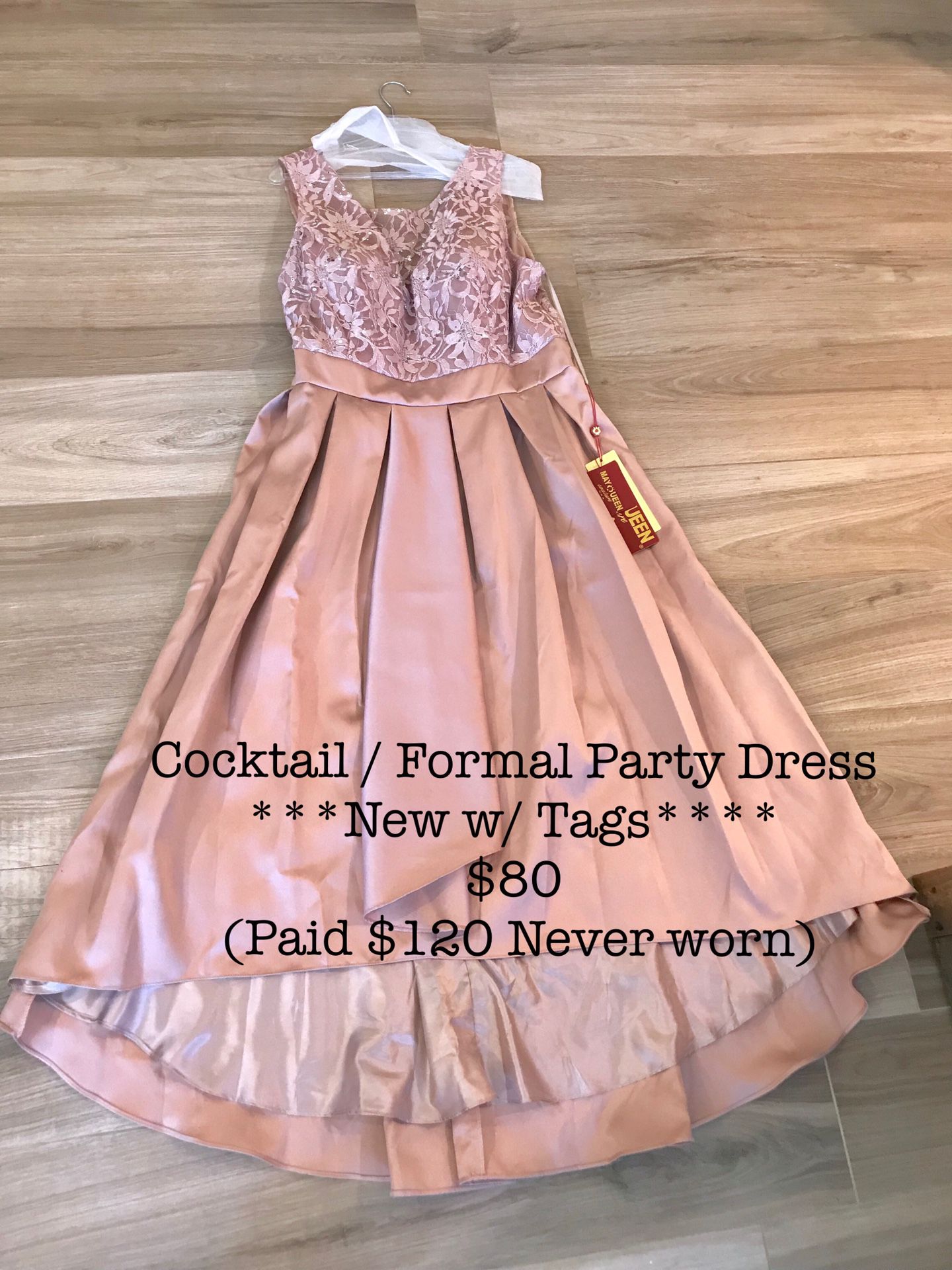 Women’s Mauve Mocha Pink Dress / quinceañera / Prom / evening gown / party cocktail dress Size 18