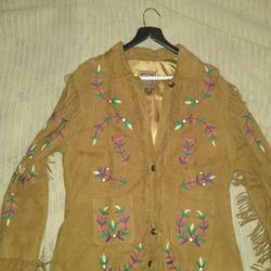 Suede Jacket Embroidered 
