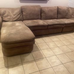 Lazyboy sectional.   microfiber brown.  