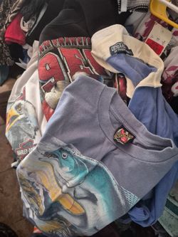 Vintage pile of clothes t shirts n more