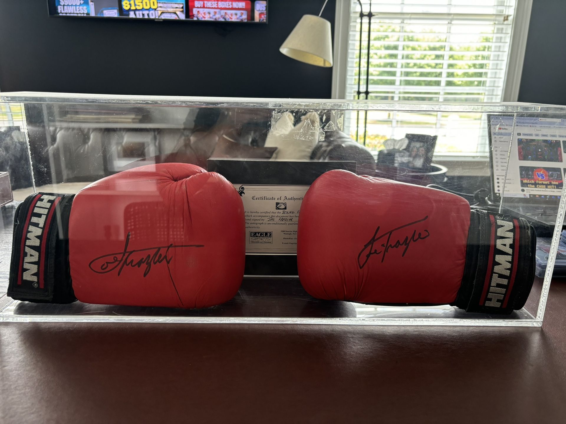 Joe Frazier Authentic Signed Pair Of Boxing Gloves w/ C