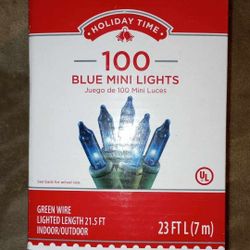 NEW box of 100 blue indoor outdoor mini lights 27 feet $5 FIRM