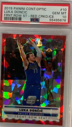 LUKA 2019 Optic Front Row St Red Cracked Ice Prism PSA 10 