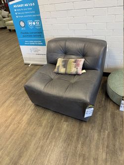 Classic Home High Point Showroom Leather Swivel Chair - Charcoal | Armchair
