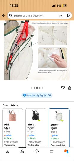 2-in-1 Tennis Tote Bag & Tennis Racket Backpack – Extra-Large Quilted Pickleball Racquet Bags, Water-Resistant & Lightweight for Men & Women