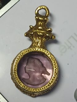 Antique Amethyst Filled Gold Victorian Pendant