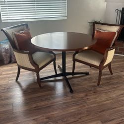 Wood Style Round Table With Chairs
