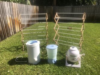 Set Of Laundry Appliances Spin Dryer Washers Drying Racks