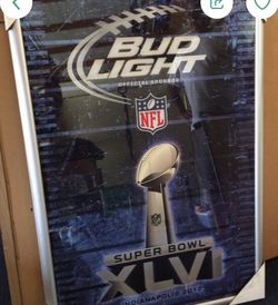 Large Bud Light Super Bowl Mirror