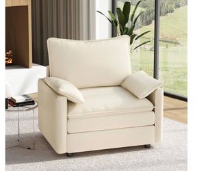Vesgantti 40" Single Seat Sofa, Comfy Cloud Couch Deep Seat Upholstered Couch Chenille Modern Sofa with Armrest Pillow, Easy Assembly for Living Room,