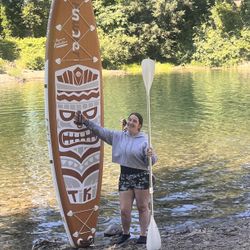 NEW Paddleboard Setup W/ Pump, Oar & Carrying Bag, Inflatable Stand Up Paddle Board, Wide Stable Anti Slip Deck !