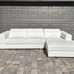Divani Casa - White Italian Leather Sofa