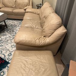 Leather Sofa Set 3 Piece 