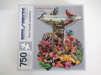 Bits & Pieces: Birdbath Garden 750 Piece Shaped Jigsaw Puzzle