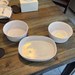 Vintage Corning Ware Oven To Table Casserole Dishes