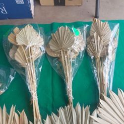 50pc Lot Of Dried Palm Leaves Decor Boho Wedding Natural Dried Palm Fans Dried..
