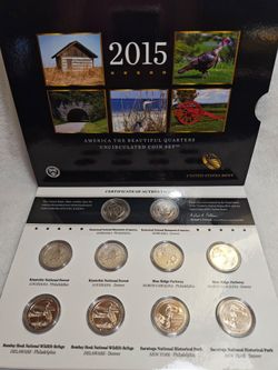 #742 UNC 2015 Quarters set Coins