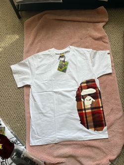 BAPE Side Ape Face Plaid T-Shirt White