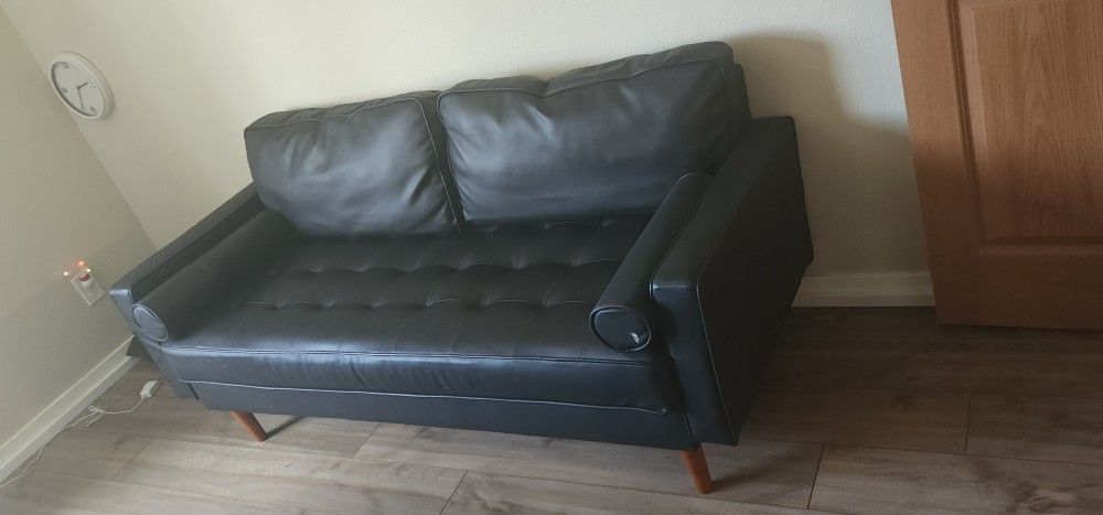 Ikea Morabo Black Leather Couch: