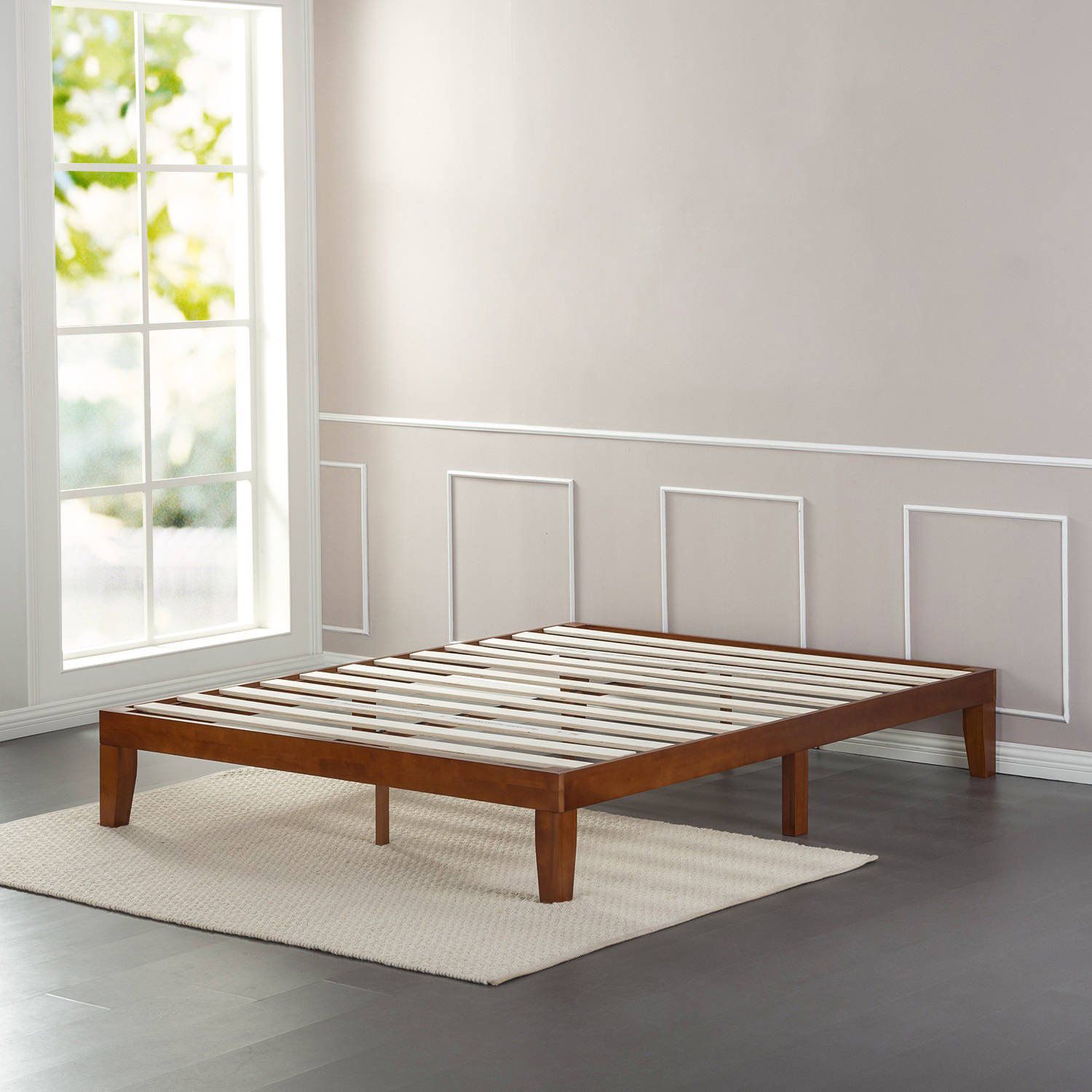 Zinus Delux Wood Platform Queen Bed Frame