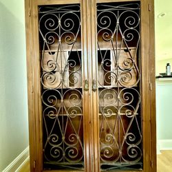 Cabinet With Antique Wrought Iron