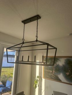 5 -Light Matte Black Metal Chandelier