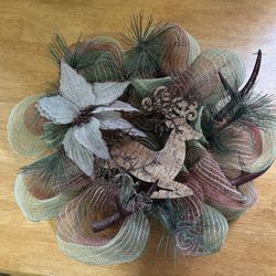 Christmas Country Cottage Neutral Color Wreath 